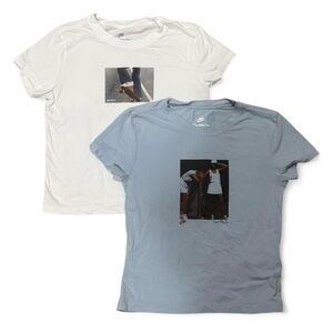 Nike Womens "Just Do It" Baby Tee Bundle - White and Blue